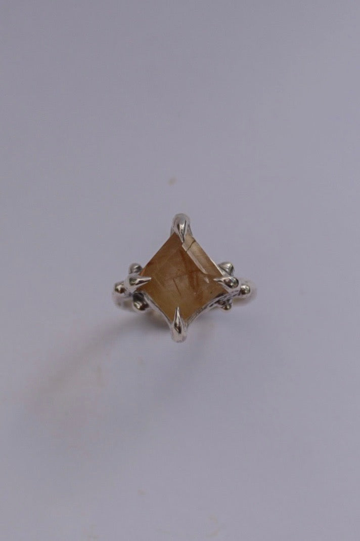 Golden Rutilated Quartz Ring