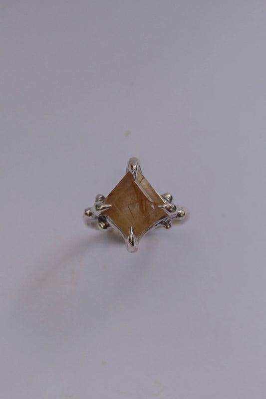Golden Rutilated Quartz Ring