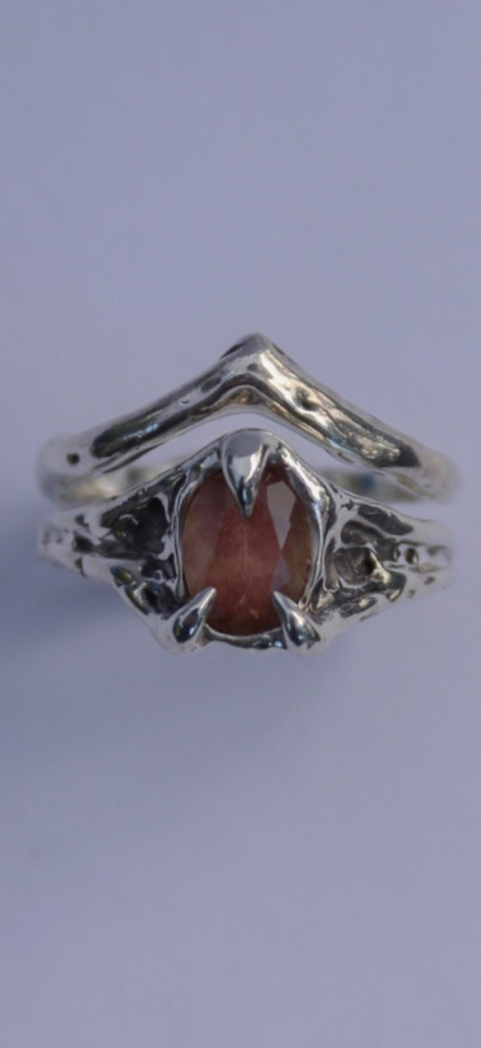 Rose Oregon sunstone Ring